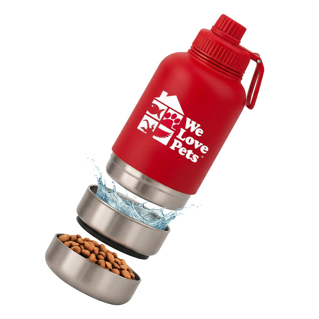 3-in-1 Insulated Stainless Steel Dog Water Bottle & Bowl